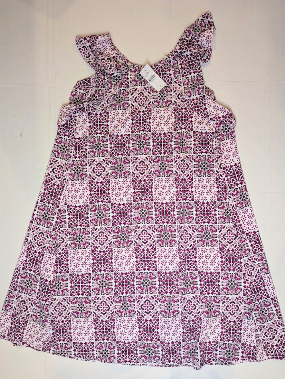 LOFT Tile Print Jersey Dress Women's Size large